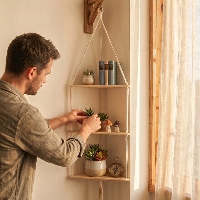 Etagere angle murale